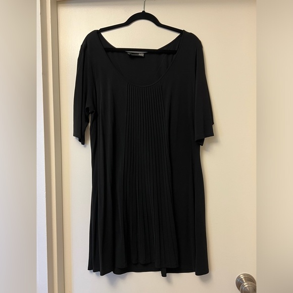 Eileen Fisher 1XL Black Boat Neck Ribbed Tunic - Picture 2 of 3